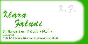 klara faludi business card